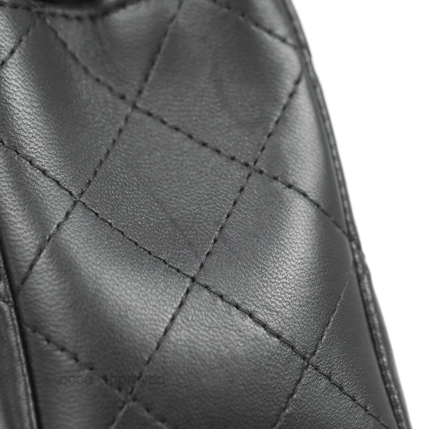 Chanel Quilted Mini Rectangular Flap Black Lambskin Silver Hardware