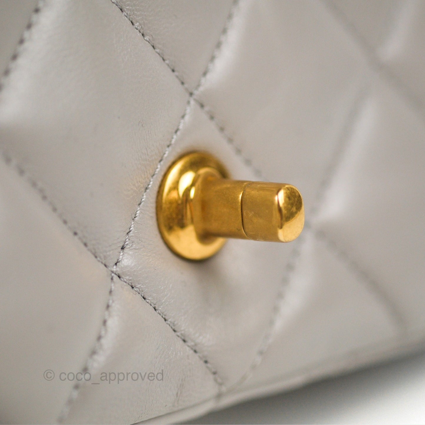 Chanel Flap Bag Grey Clair Lambskin Aged Gold Hardware 22B