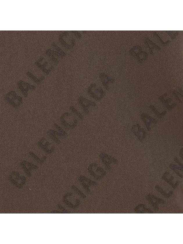 Luxury Balenciaga All-Over Logo Print Cotton Crop Cardigan Beige