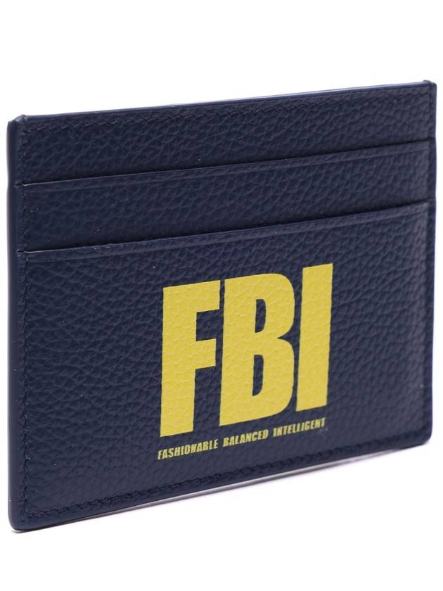 Luxury Balenciaga FBI Print Card Wallet Navy