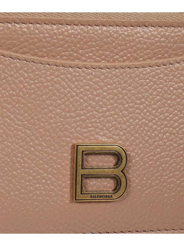 Luxury Balenciaga Hourglass Gold B Logo Zipper Long Card Wallet Beige