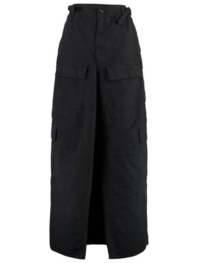 Luxury Balenciaga Apron Cargo Pants A Line Skirt Black Black