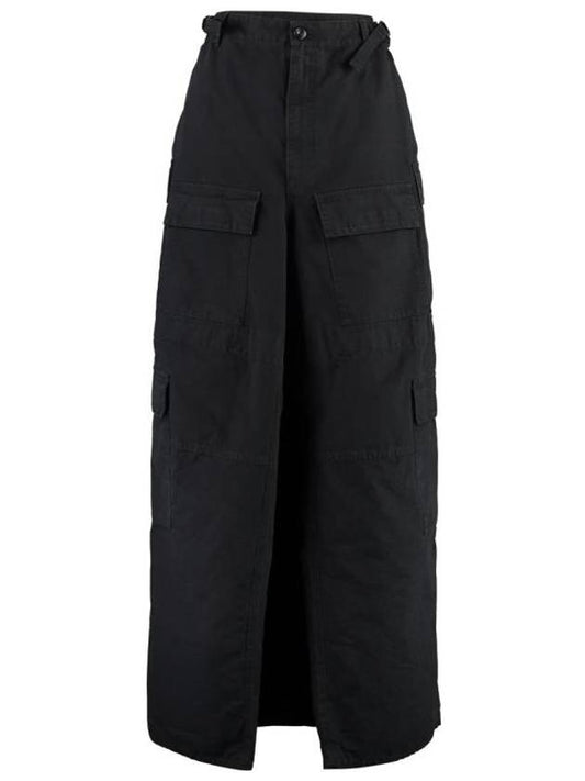 Luxury Balenciaga Apron Cargo Pants A Line Skirt Black Black