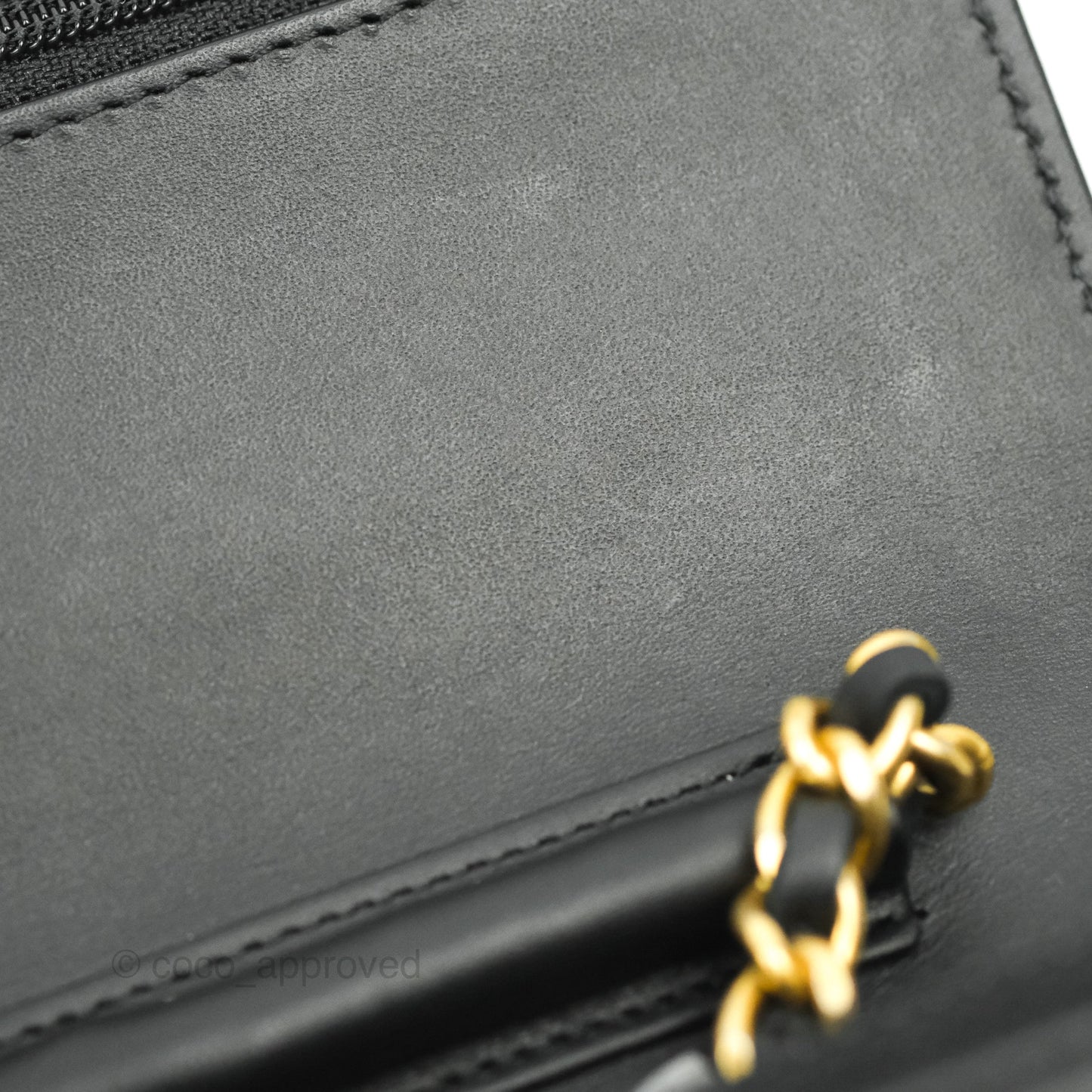 Chanel Quilted Reissue WOC Black Glazed Crumpled Calfskin Aged Gold Hardware
