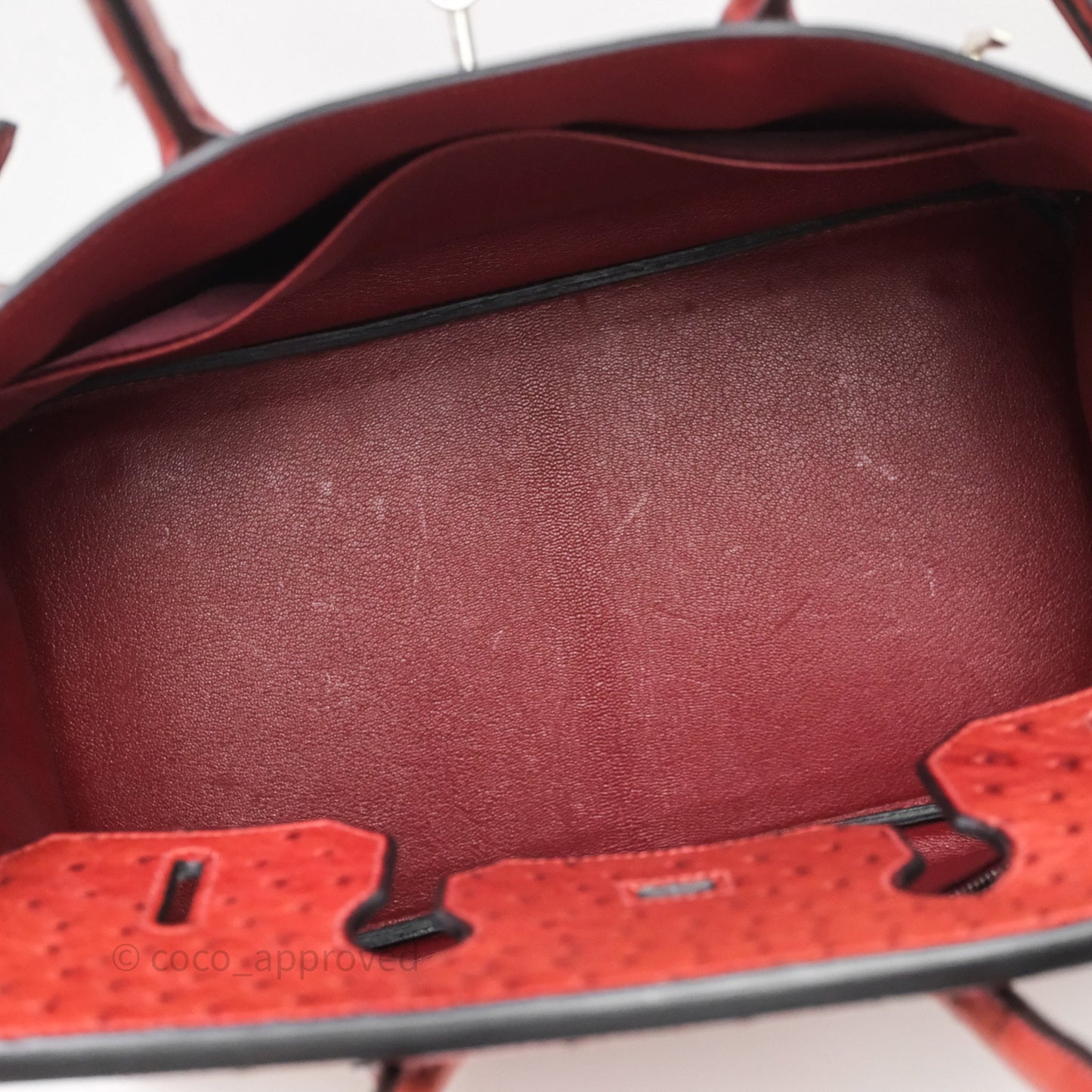 Hermès Birkin 35 Rouge H Ostrich Palladium Hardware