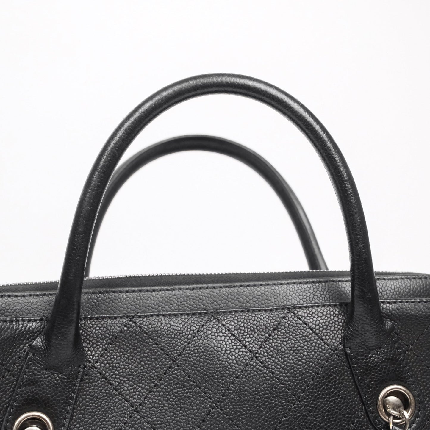 Chanel Quilted Shopping Tote Black Caviar Ruthenium Hardware