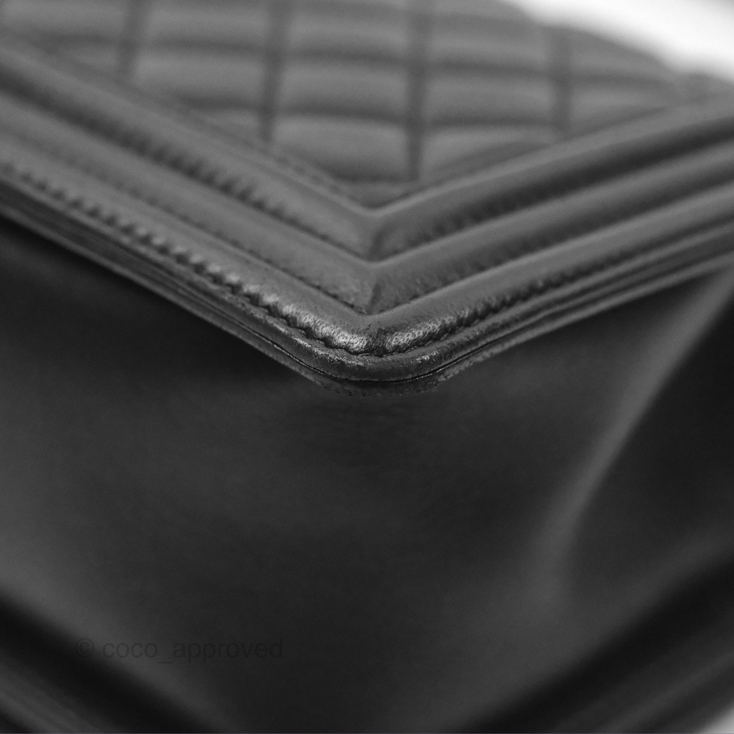 Chanel Quilted Medium Boy Black Calfskin Ruthenium Hardware