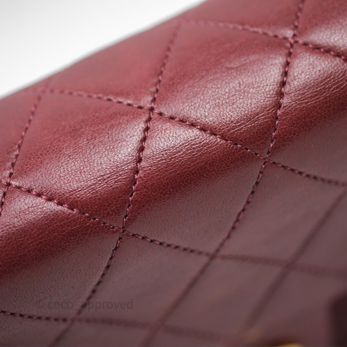 Chanel Vintage Mini Square Burgundy Lambskin 24K Gold Hardware