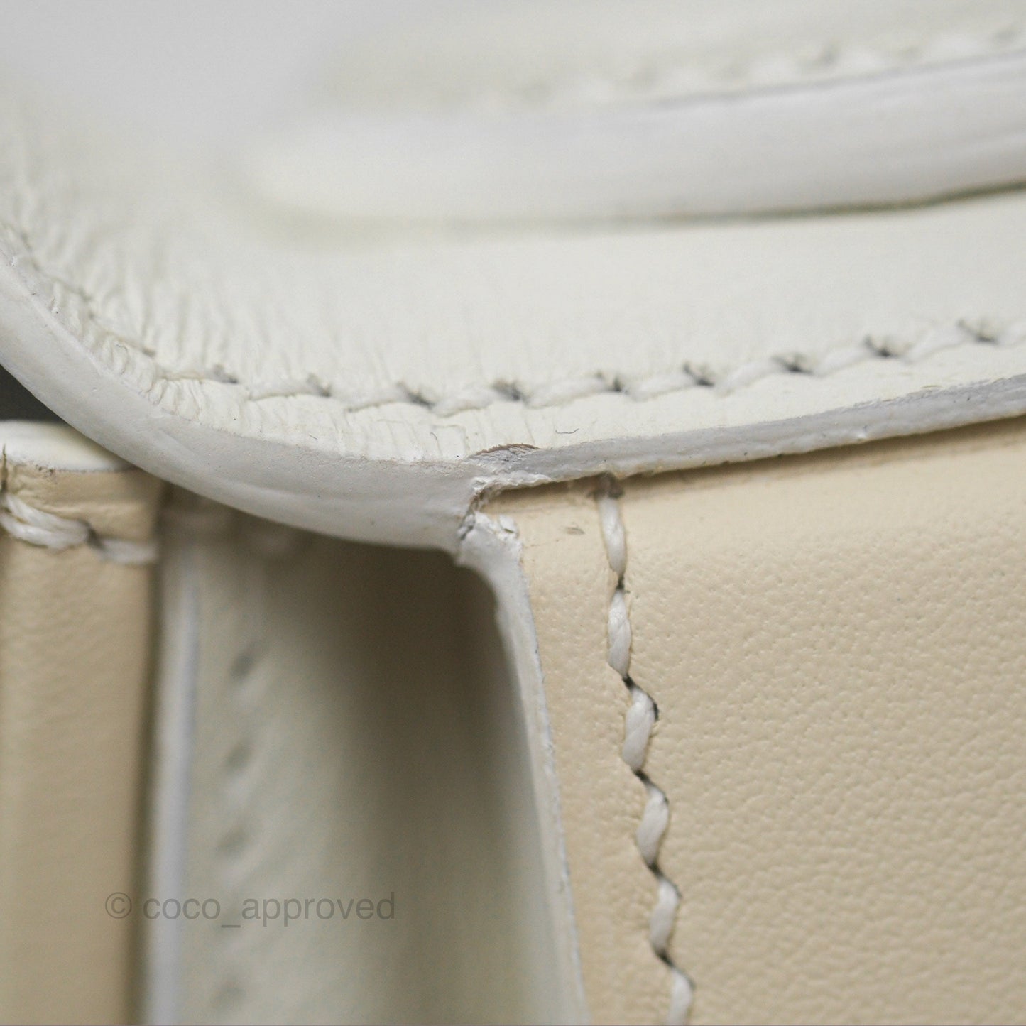 Hermès 24/24 21 Mini Blanc 01/ Nata I2 Evercolor/ Swift Palladium Hardware