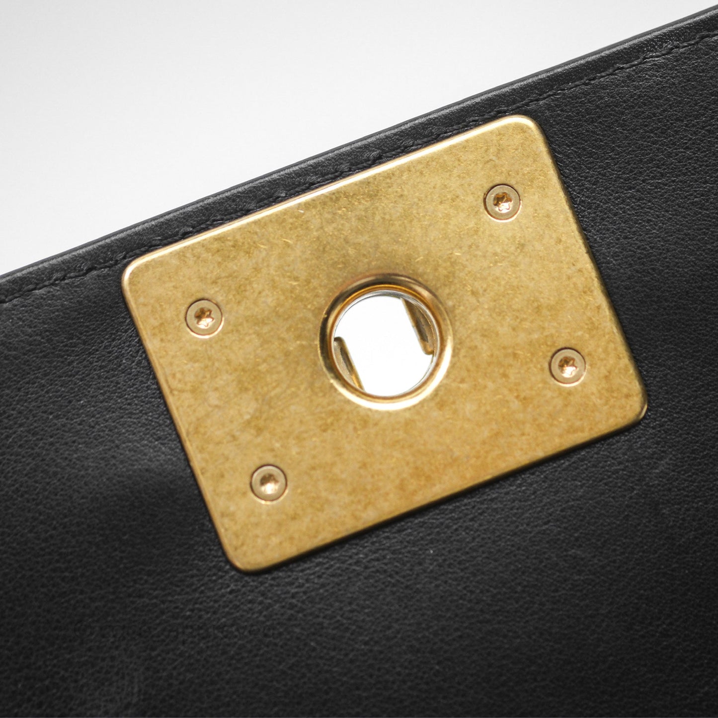Chanel Small Boy Black Lambskin Aged Gold Hardware