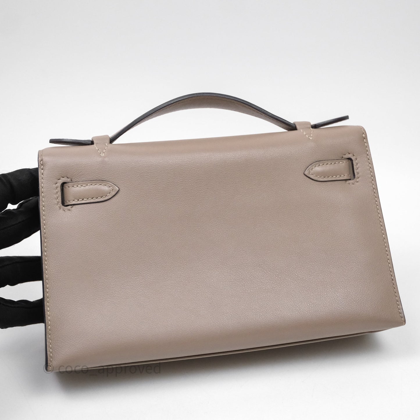Hermès Kelly Pochette Gris Asphalte M8 Swift Gold Hardware