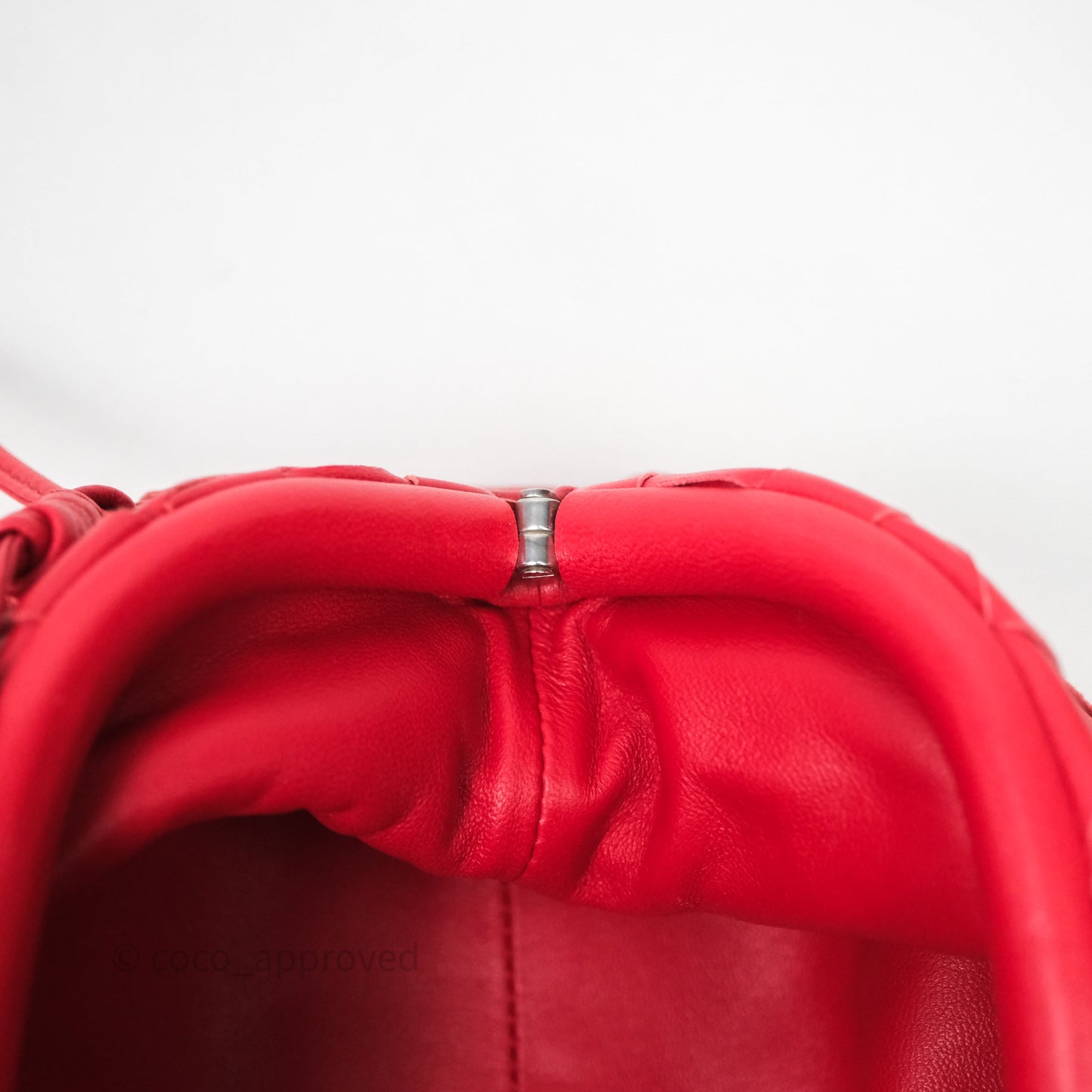 Bottega Veneta Mini Pouch Red Intrecciato Lambskin