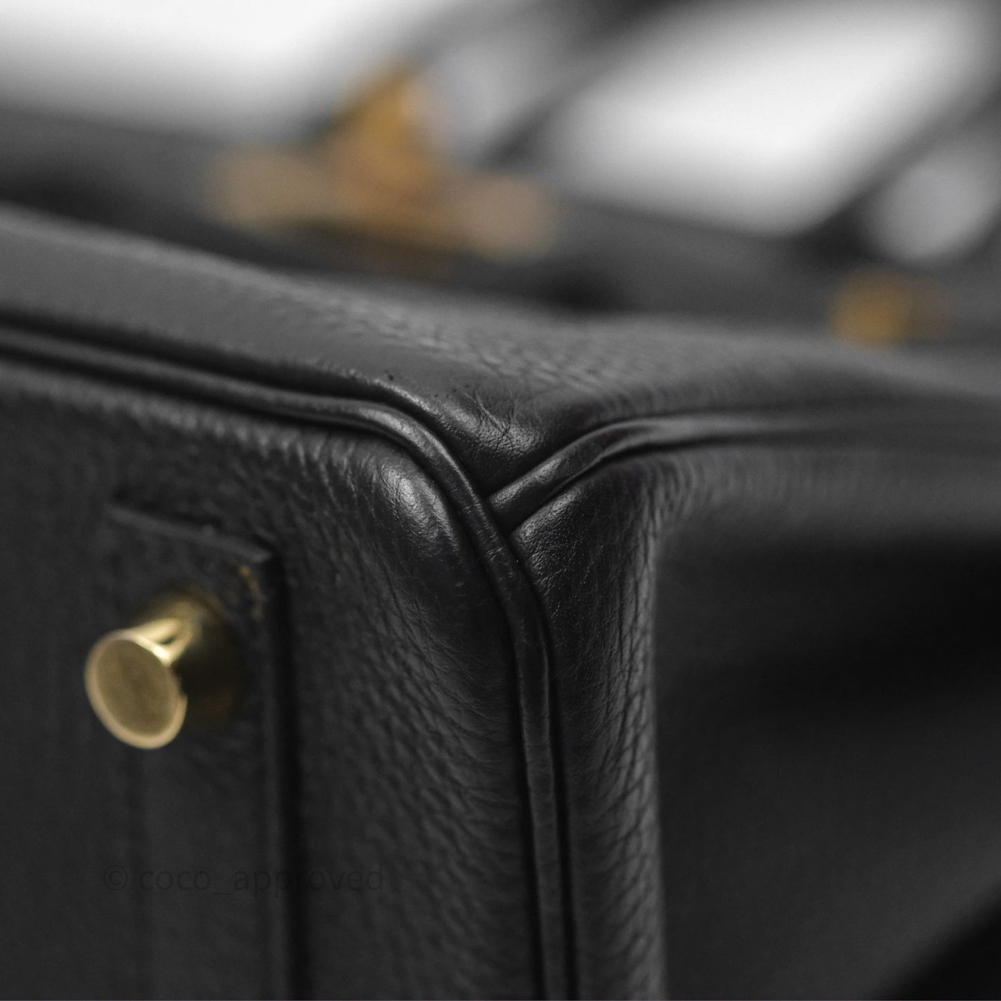 Hermès Retourne Birkin 25 Noir Togo Gold Hardware