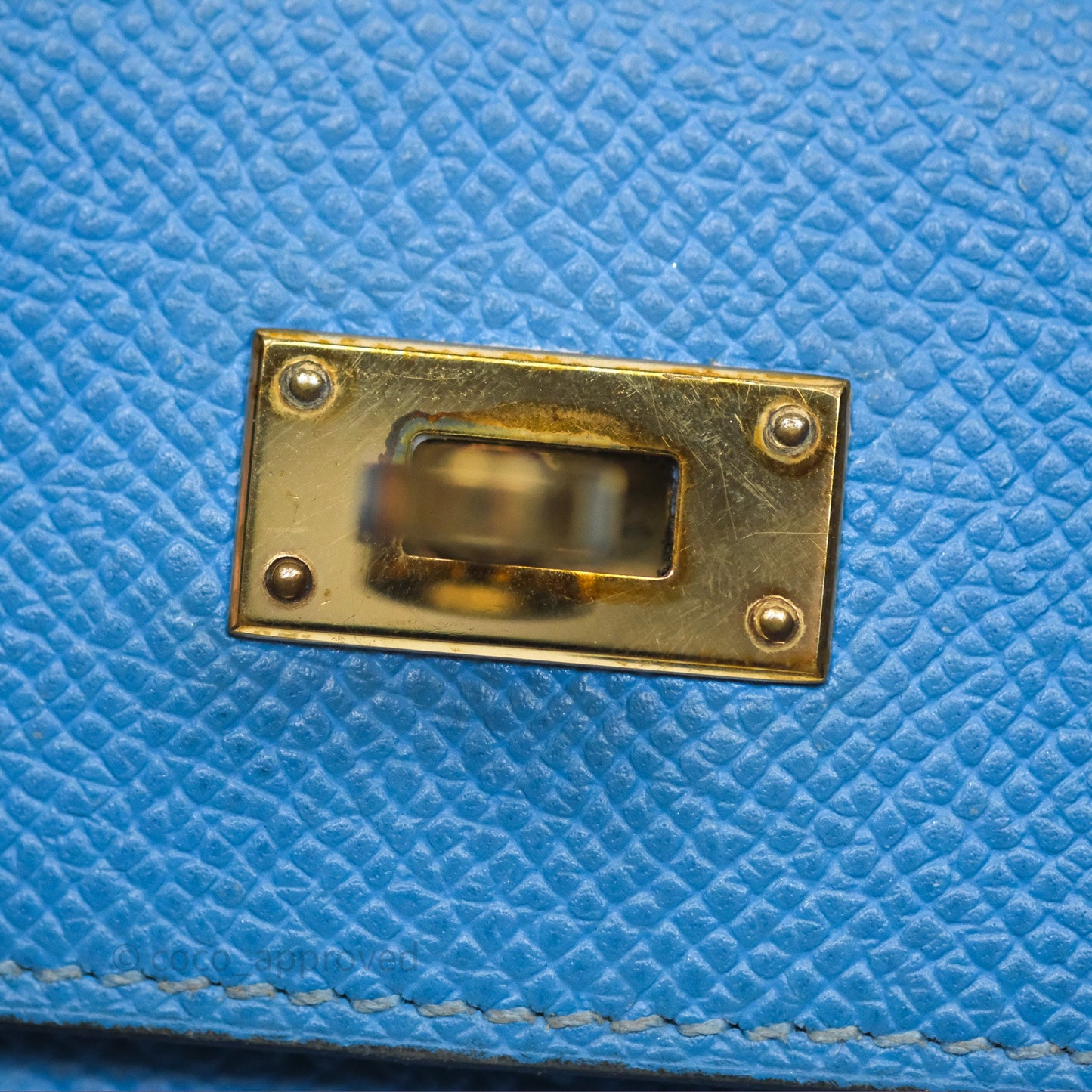 Hermès Kelly Depliant Wallet Blue Epsom Gold Hardware