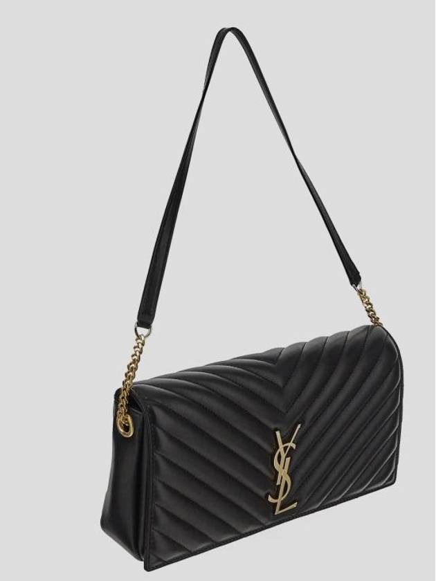 Luxury Saint Laurent Kate 99 Chain Quilted Lambskin Shoulder Bag Black