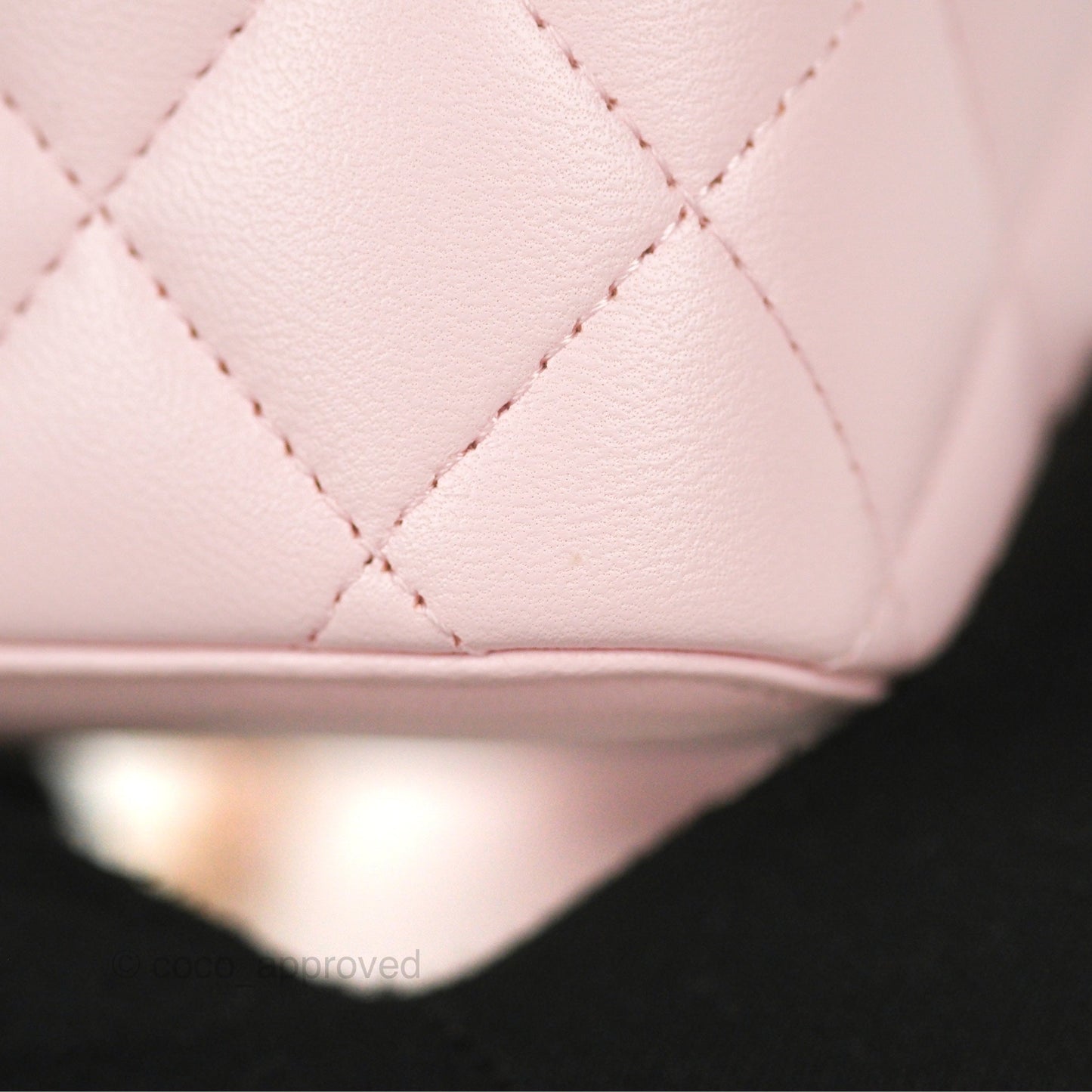 Chanel Vanity Rectangular Top Handle Pink Lambskin Gold Hardware