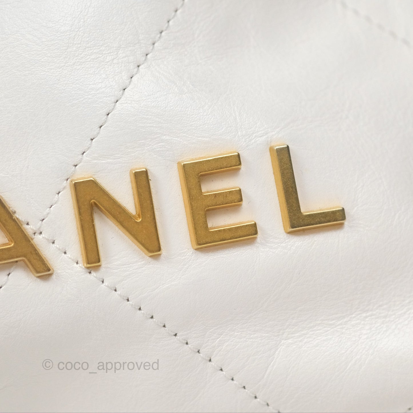 Chanel 22 Mini Bag White Crumpled Calfskin