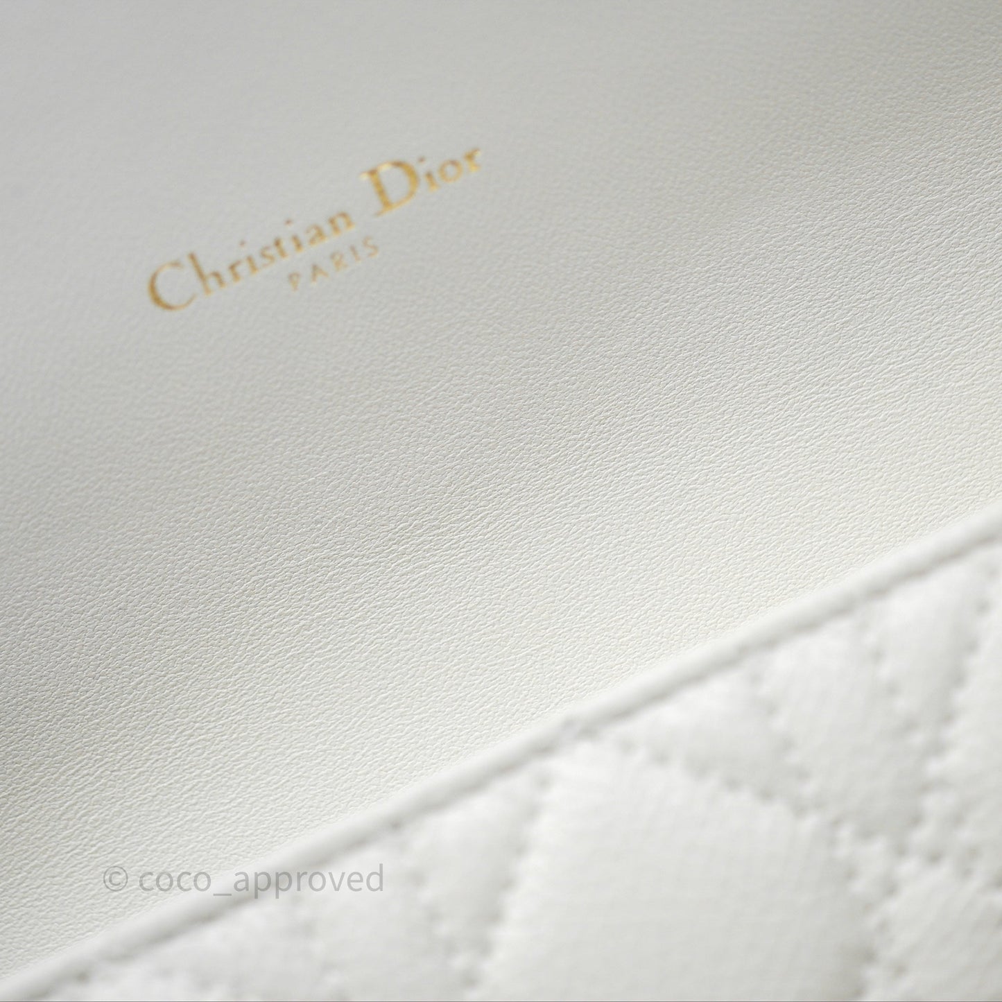 Dior Caro Pouch with Chain Latte Supple Cannage Calfskin