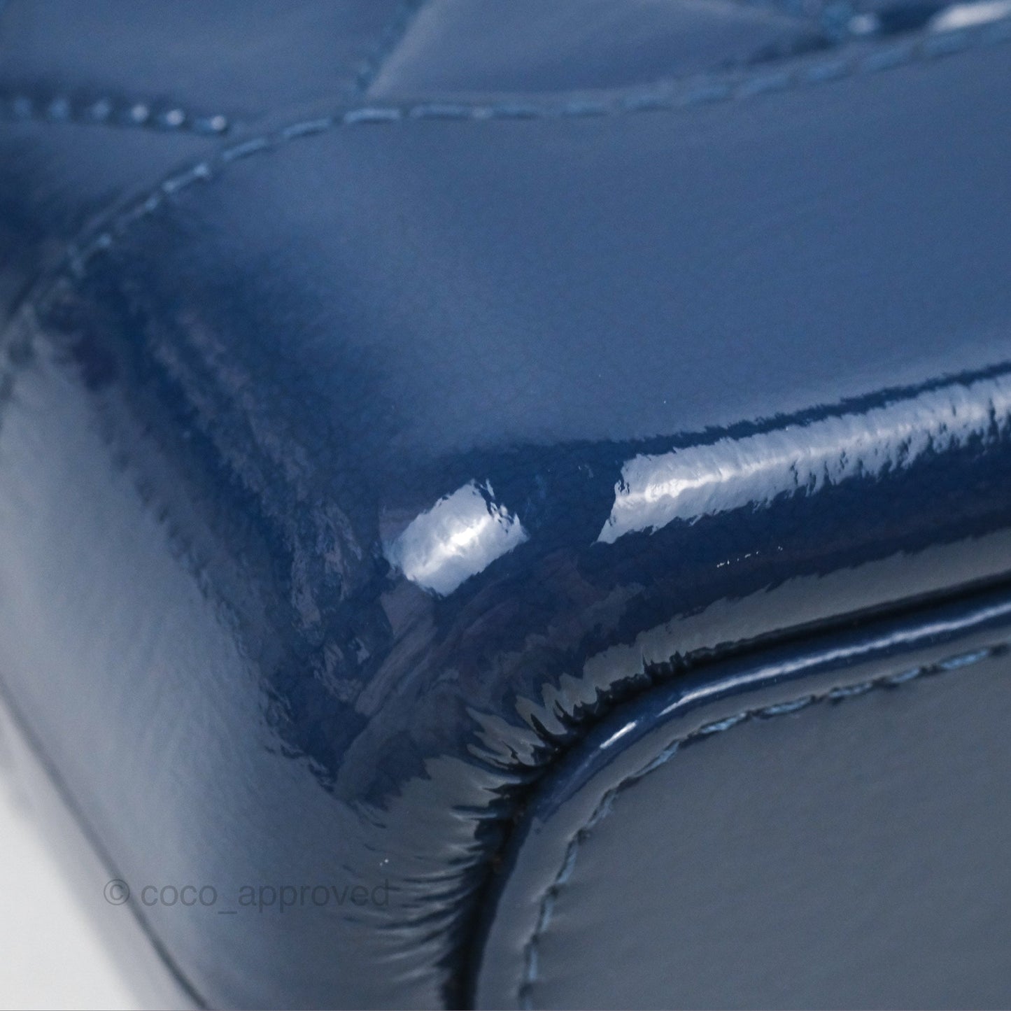 Chanel Small Gabrielle Hobo Blue Patent Goatskin Mixed Hardware