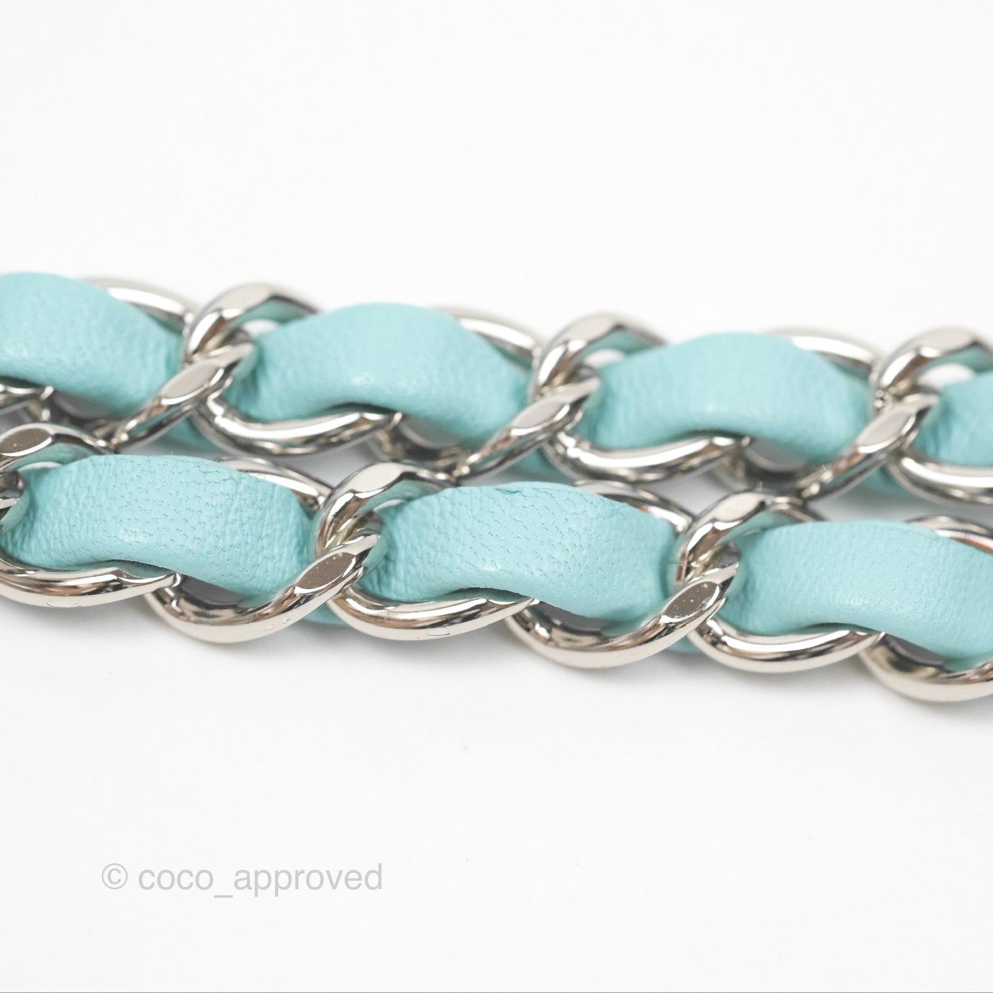 Chanel Quilted Mini Rectangular Flap Tiffany Blue Lambskin Silver Hardware