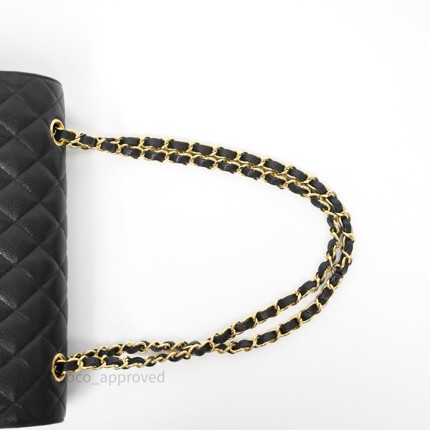 Chanel Classic M/L Medium Double Flap Black Caviar Gold Hardware