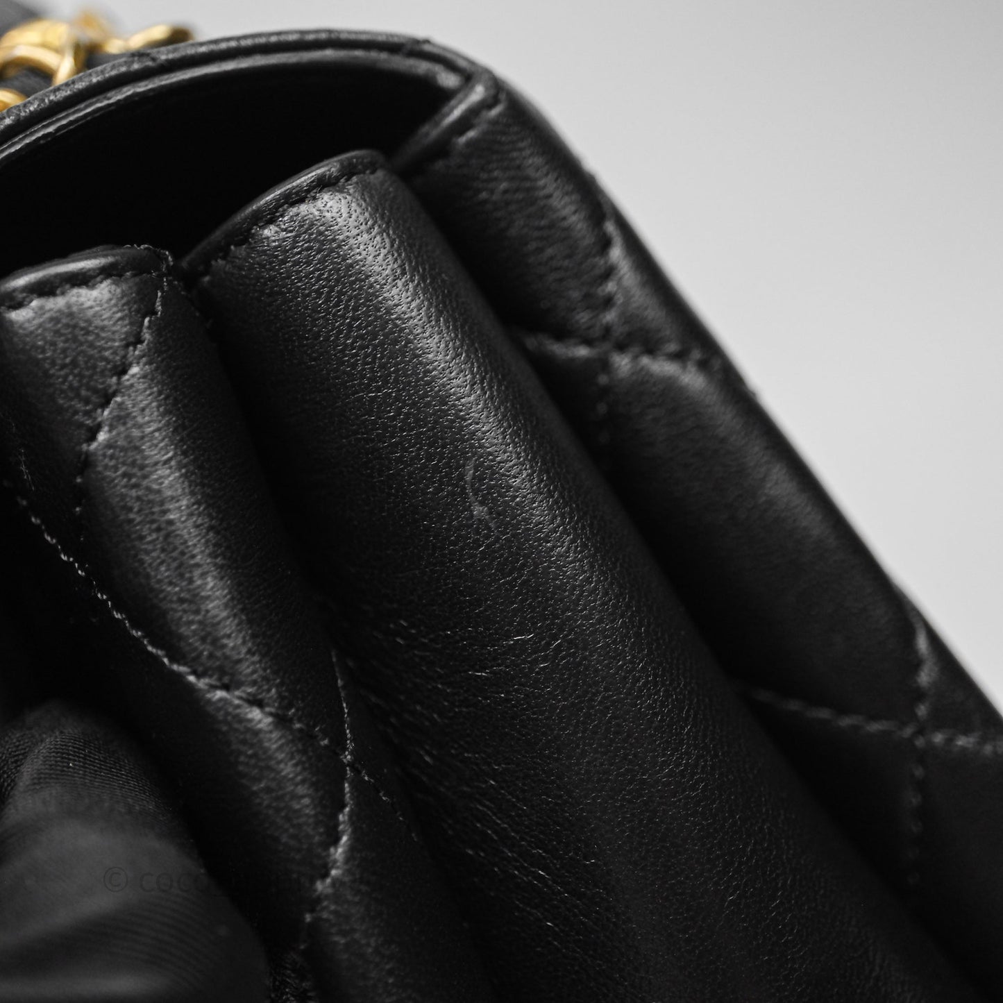 Chanel Trendy Spirit Top Handle Black Flap Bag Calfskin Gold Hardware