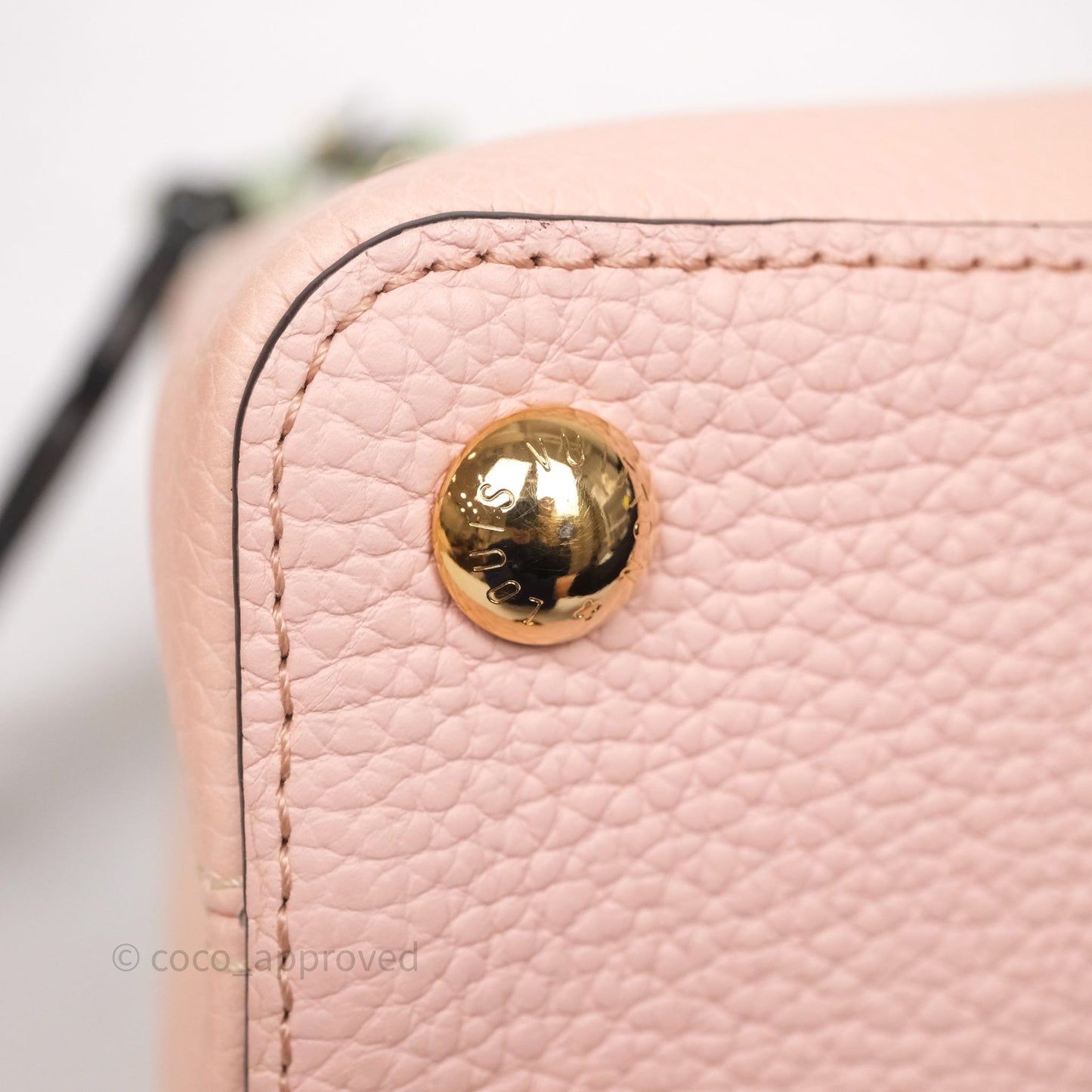Louis Vuitton Capucines BB Creme Rose Jade Taurillon Leather Gold Hardware