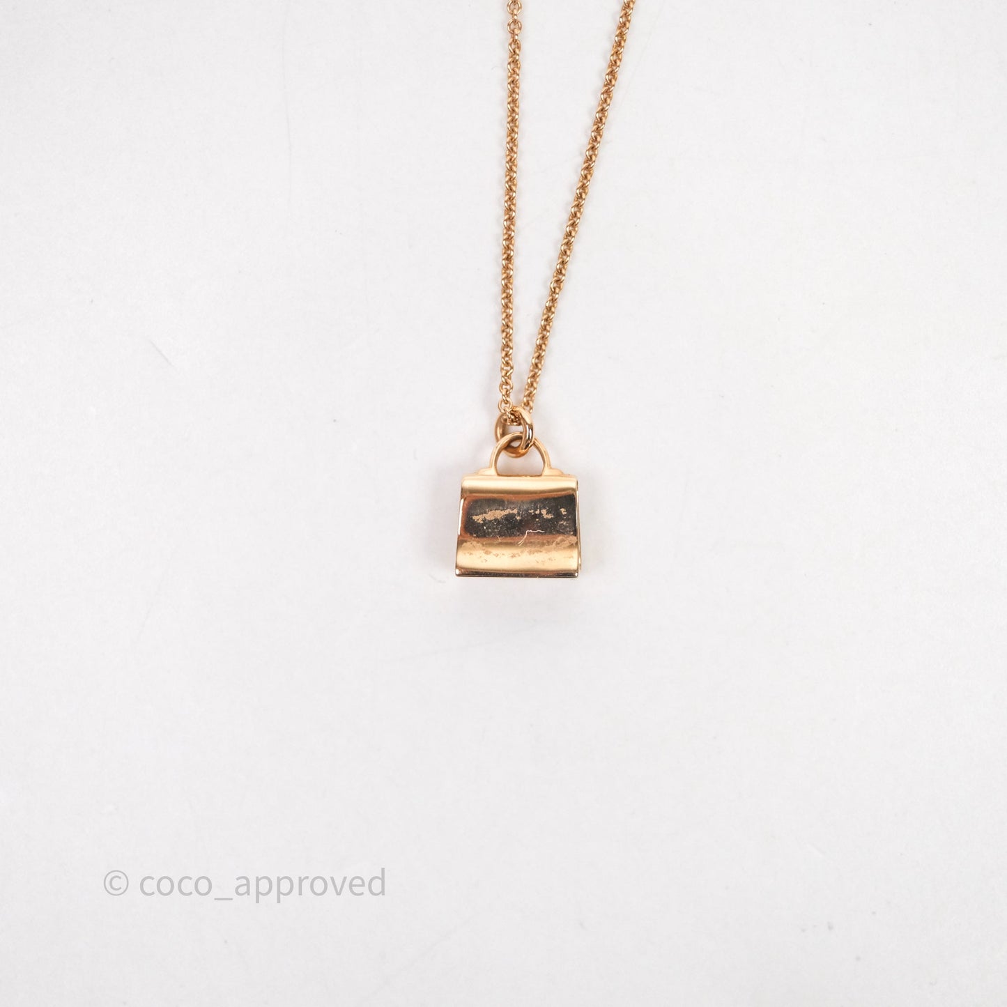 Hermès Kelly Amulettes Pink Diamonds Pendant Necklace Rose Gold