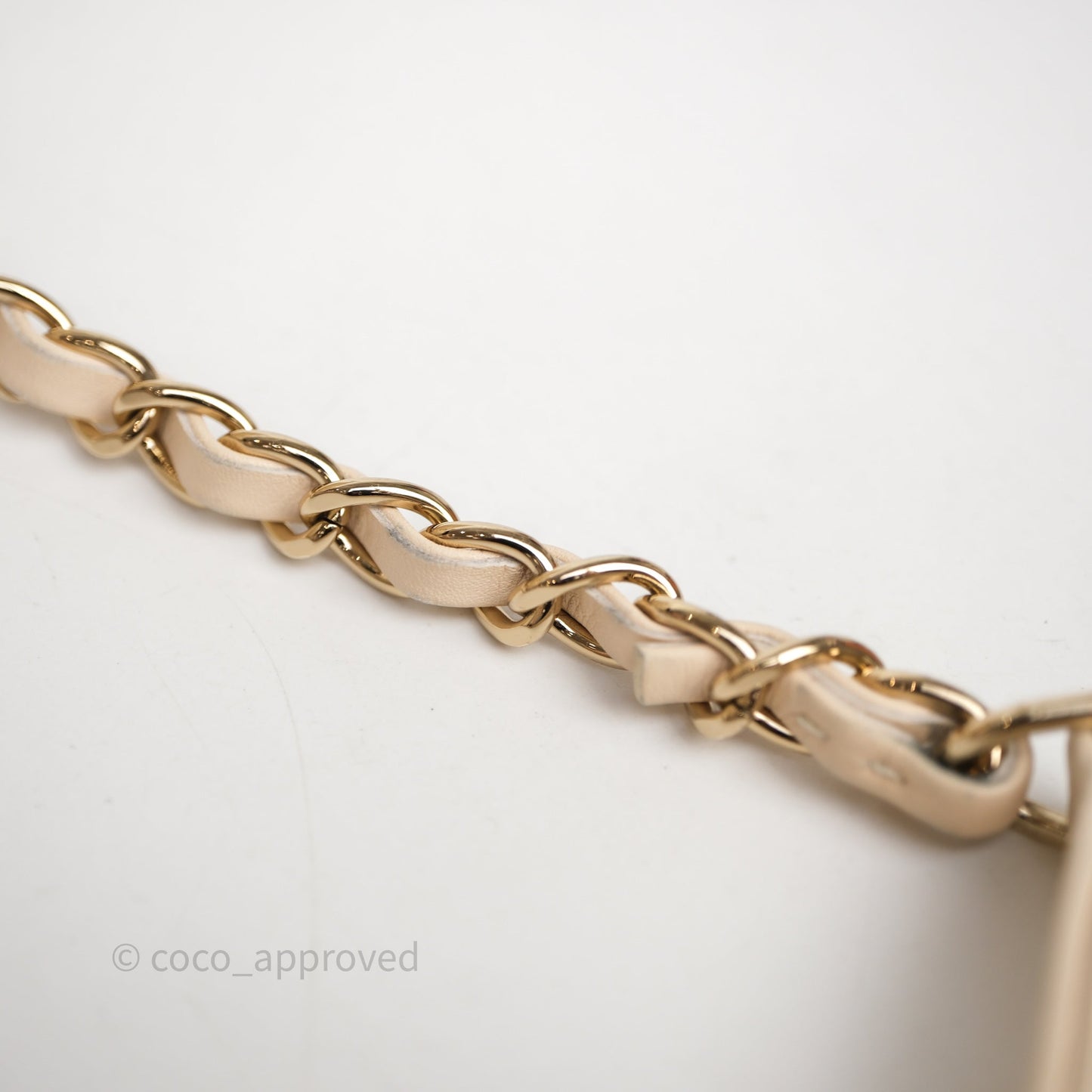 Chanel New Small Deauville Cream Ivory Canvas Light Gold Hardware