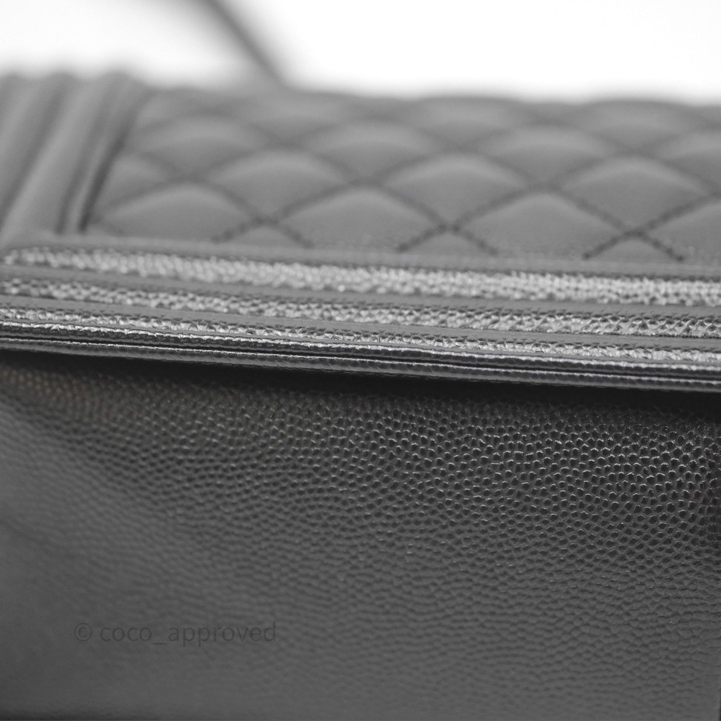Chanel Quilted Medium Boy Black Caviar Ruthenium Hardware