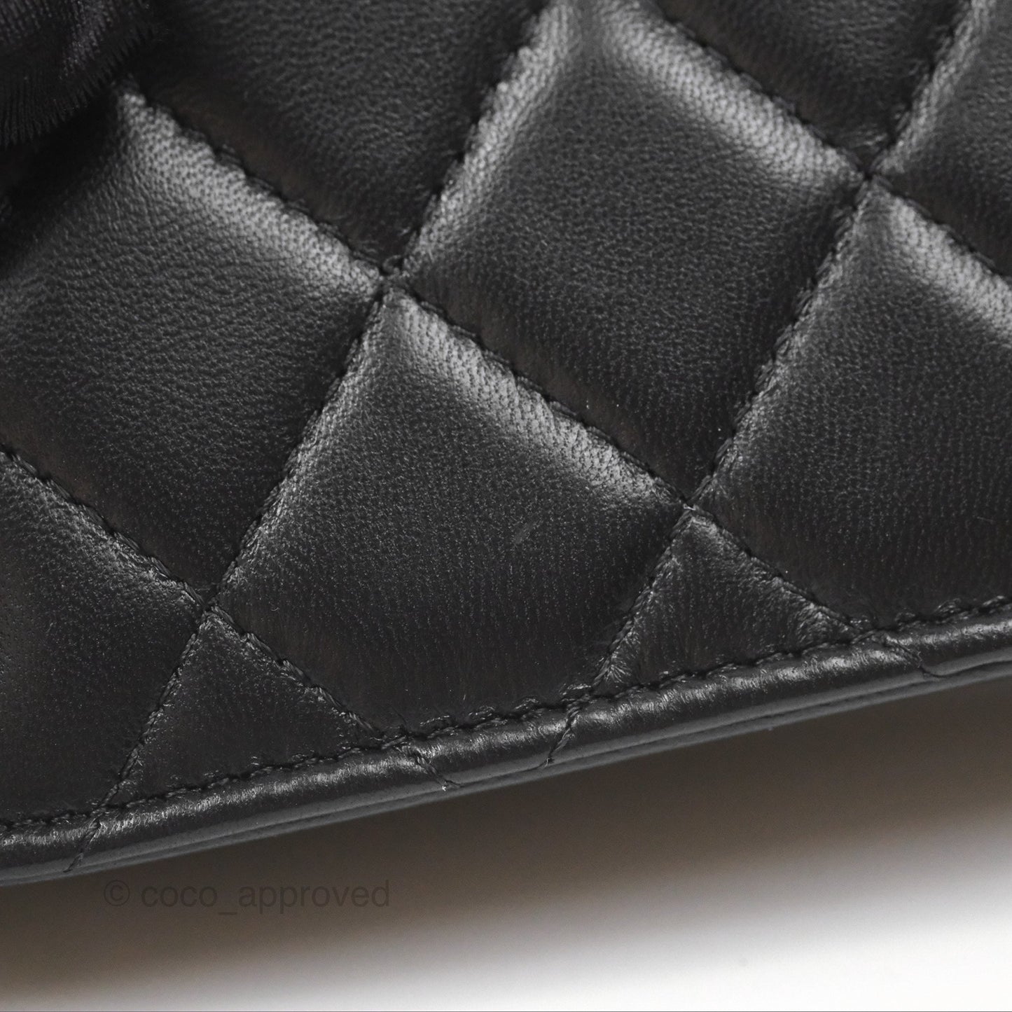 Chanel Quilted Mini Wallet on Chain WOC Black Lambskin Silver Hardware