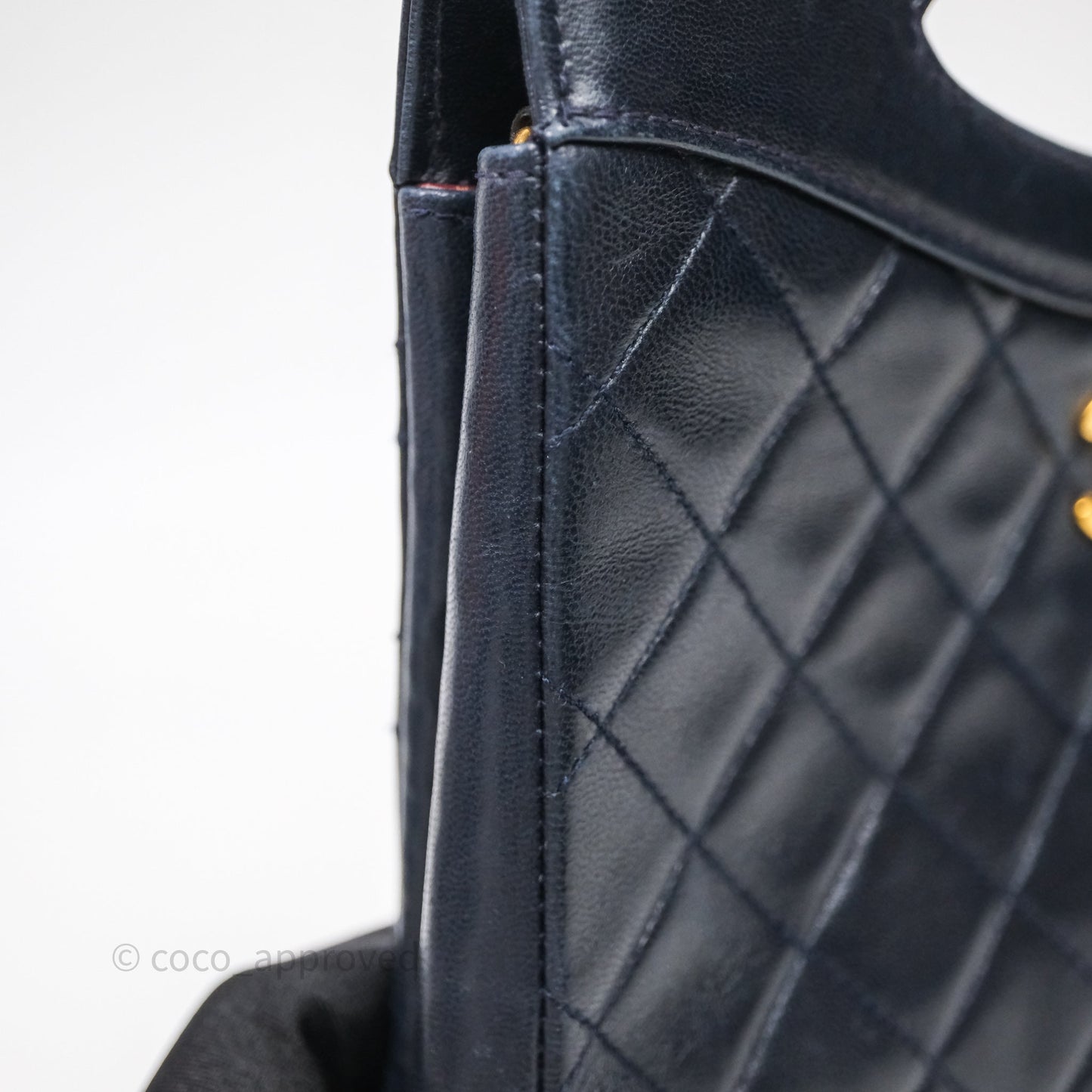 Chanel Vintage 31 Navy Lambskin 24K Gold Hardware