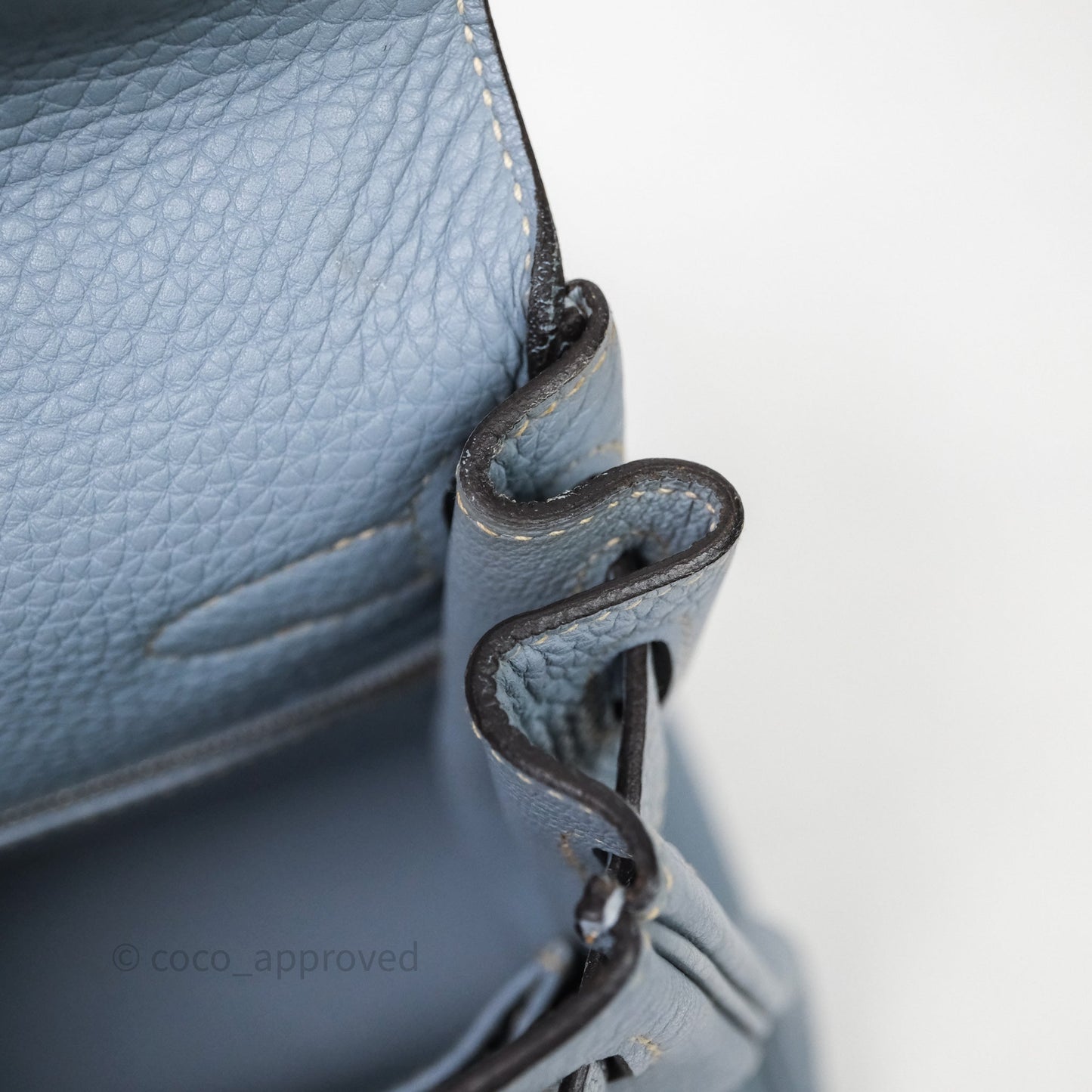 Hermès Kelly 28 Bleu Lin J7 Togo Palladium Hardware