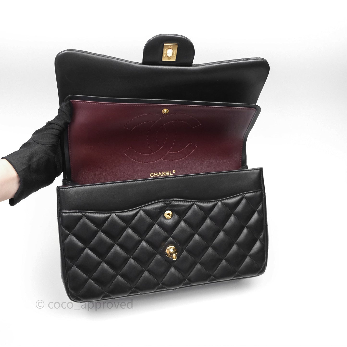 Chanel Jumbo Double Flap Black Lambskin Gold Hardware