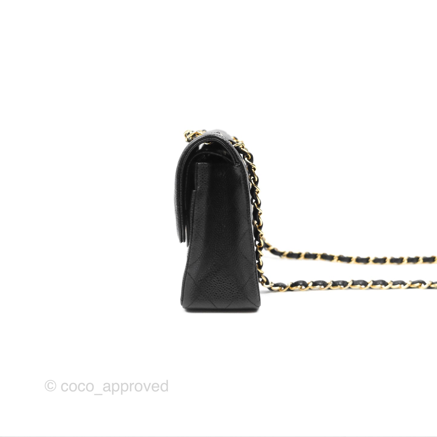 Chanel Small Quilted Classic Flap Black Caviar 24K Gold Hardware