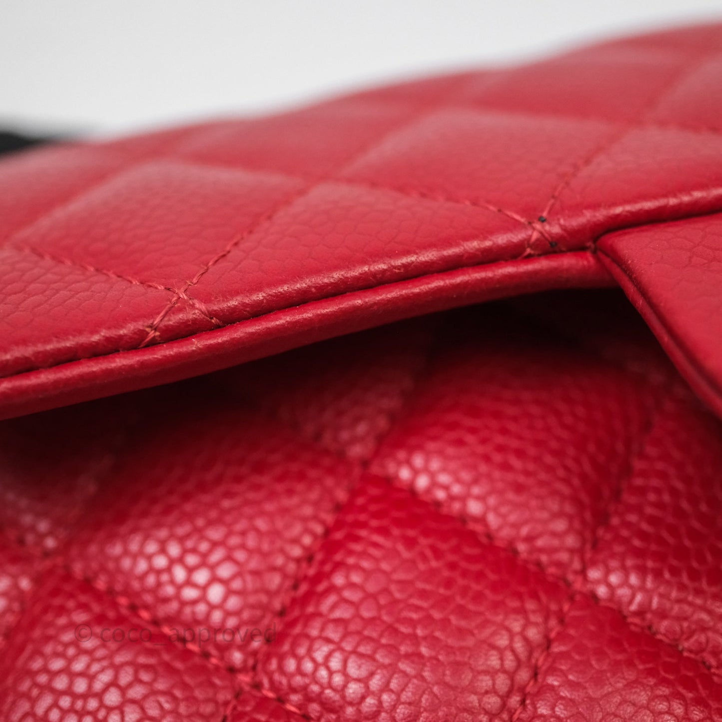Chanel Quilted Mini Rectangular Flap Red Caviar Silver Hardware