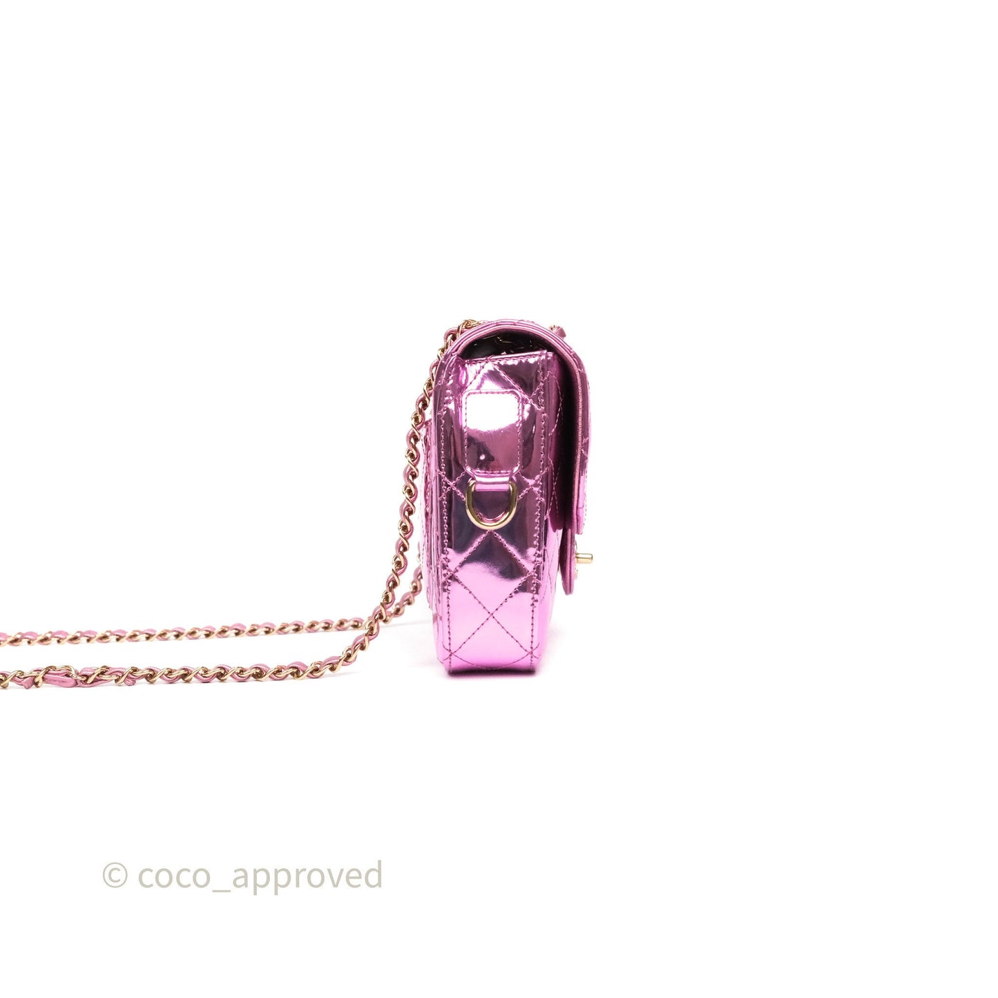 Chanel Hollywood Boulevard Flap with Star Coin Purse Lilac Pink Metallic Mirror Calfskin 24C