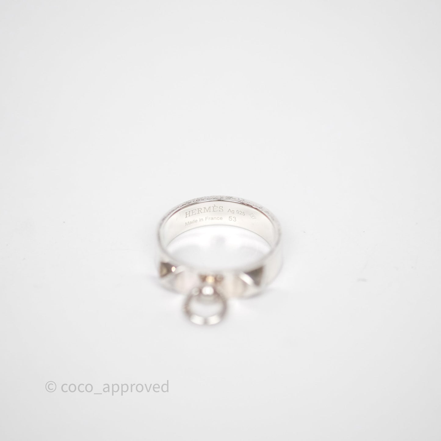 Hermes Collier de Chien Ring PM Sterling Silver Size 53