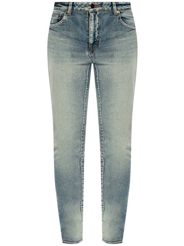 Luxury Saint Laurent Women's Denim Skinny Jeans Light Blue