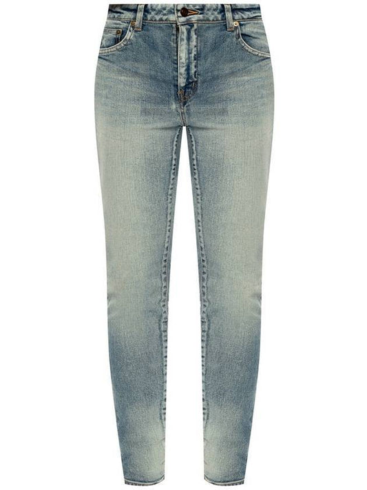 Luxury Saint Laurent Women's Denim Skinny Jeans Light Blue