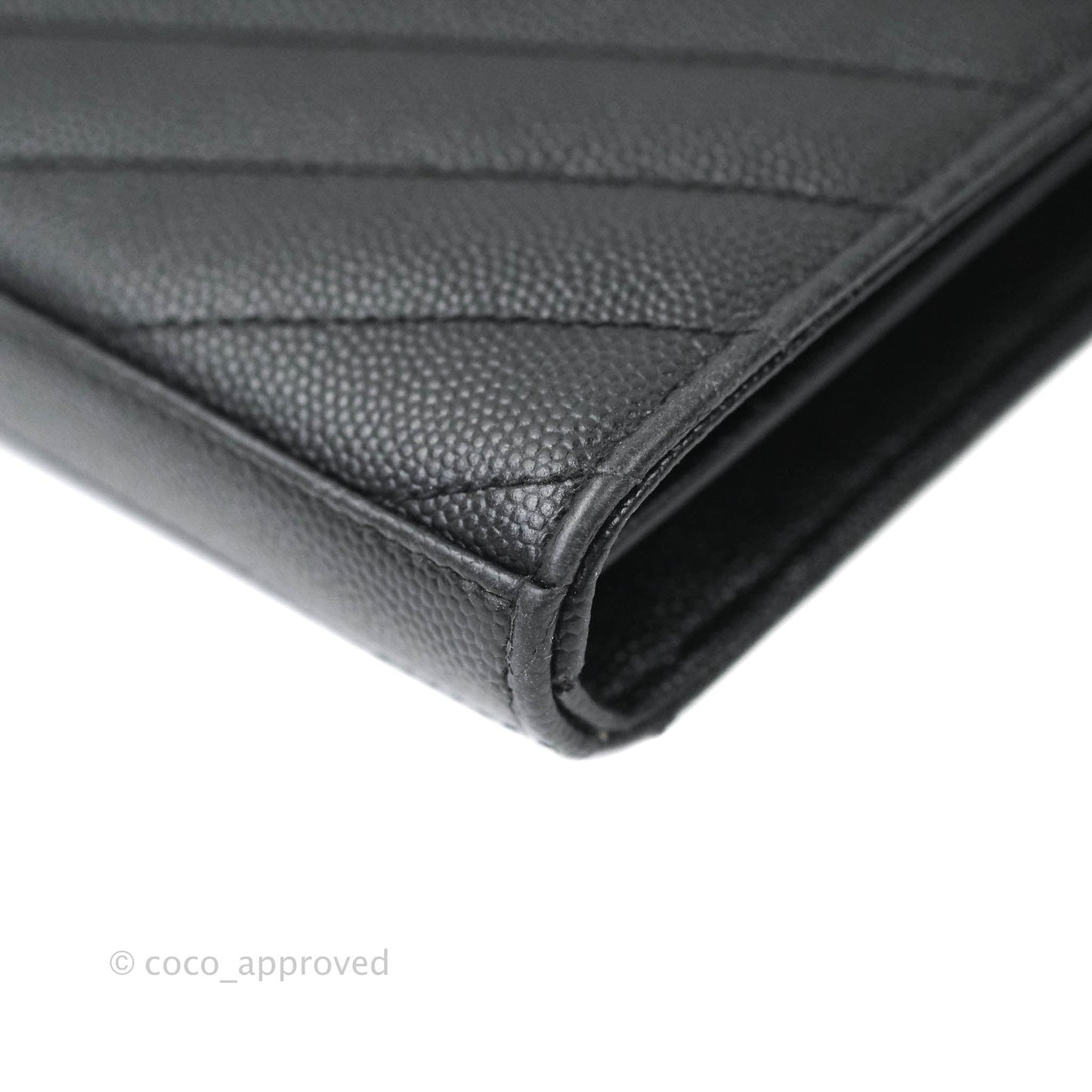 Saint Laurent Wallet on Chain Large Black Grained Leather Gold Hardware