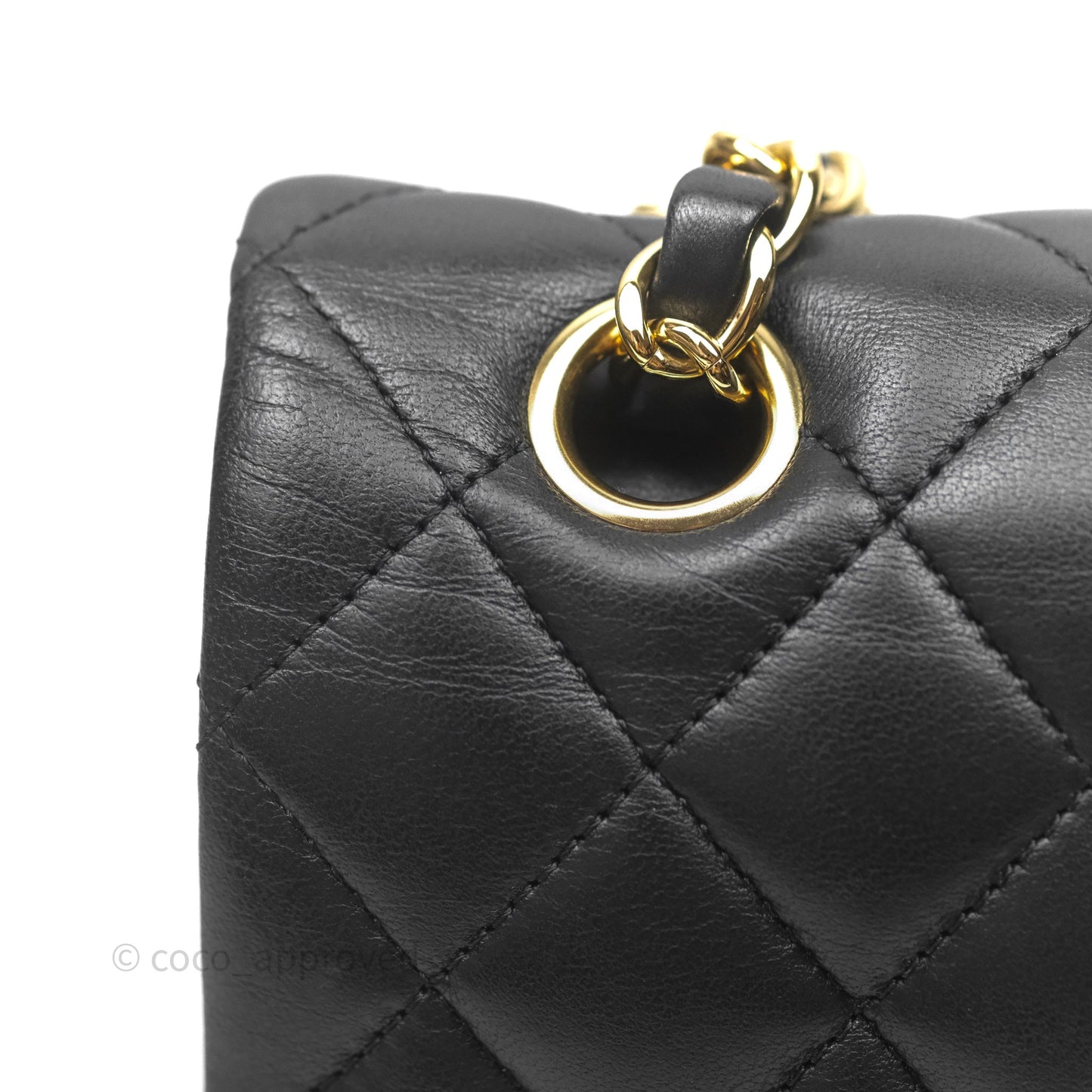 Chanel Small Classic Flap Quilted Black Lambskin Gold Hardware
