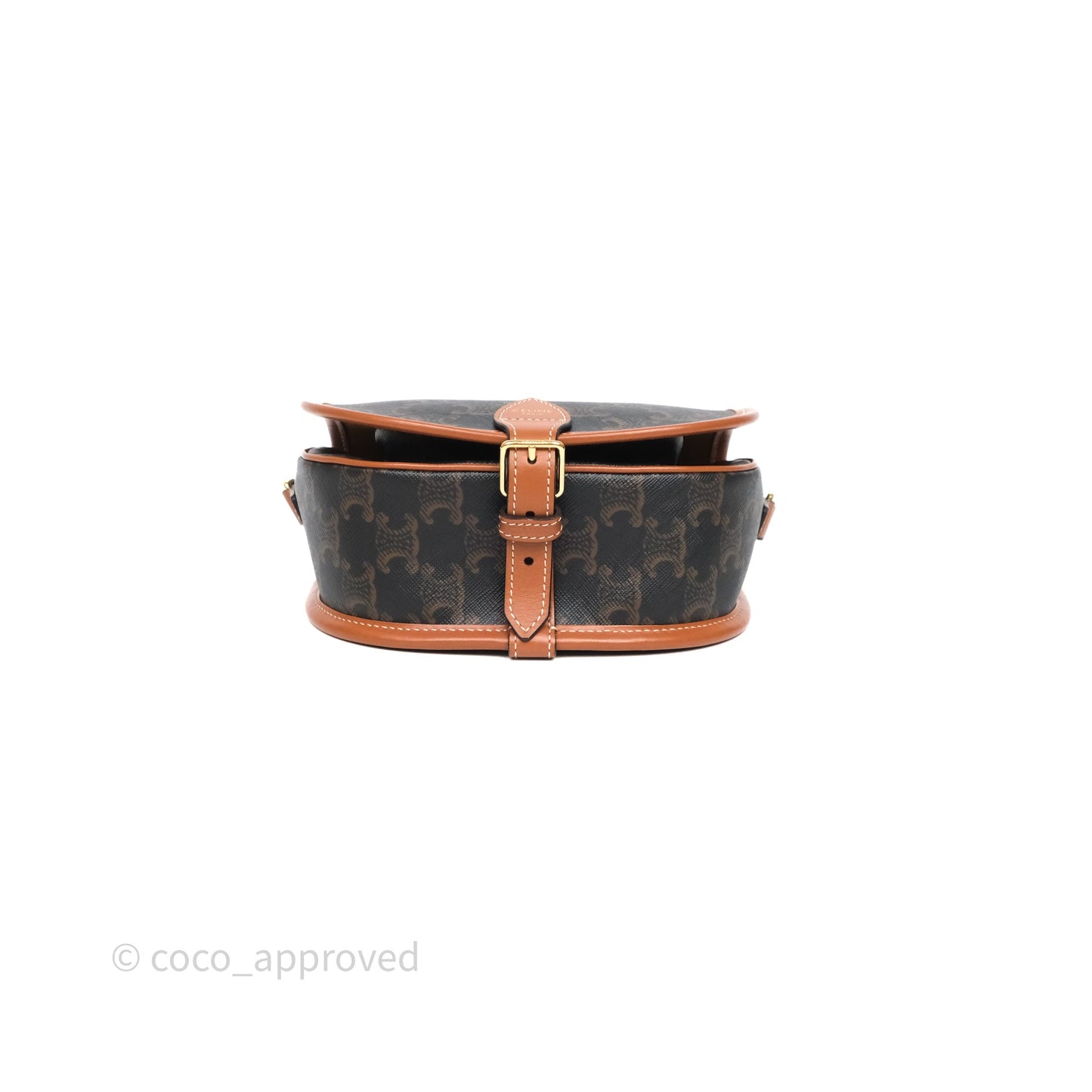 Celine Medium Folco Bag Triomphe Canvas Tan