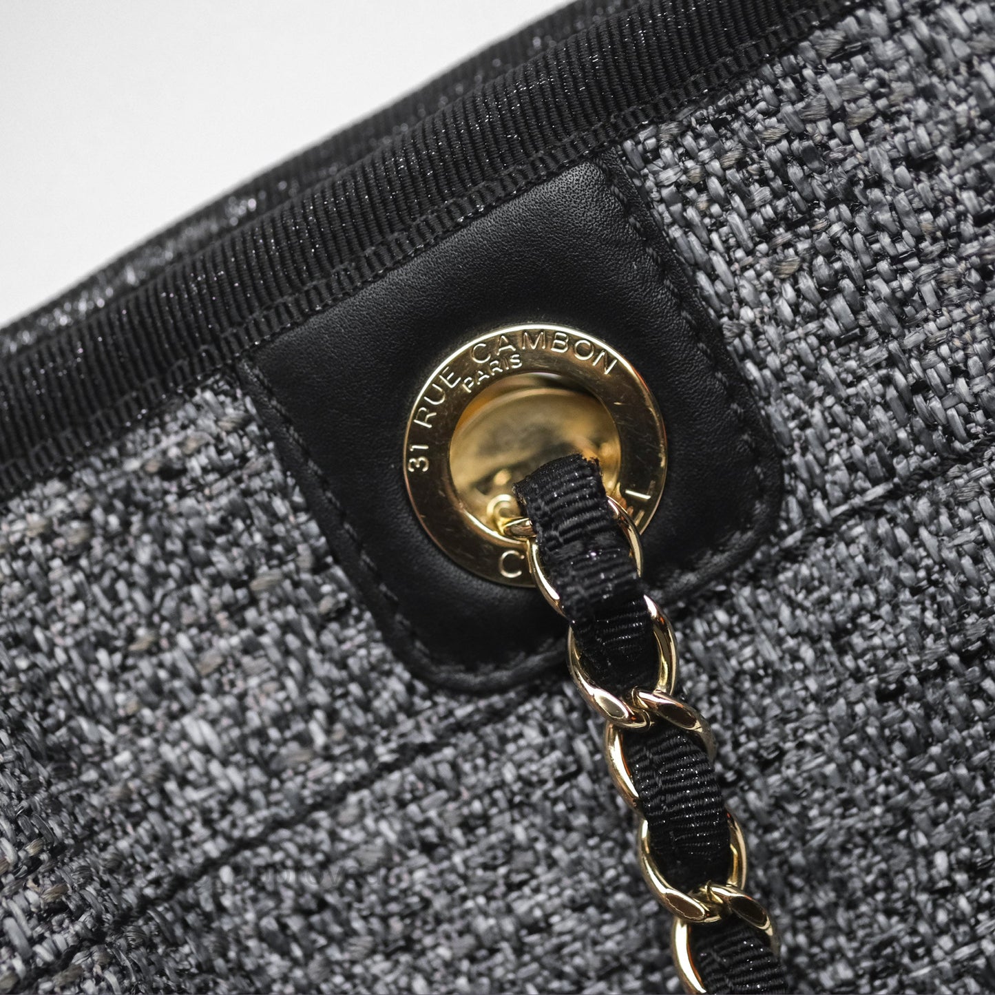 Chanel Medium Deauville Charcoal Grey Canvas
