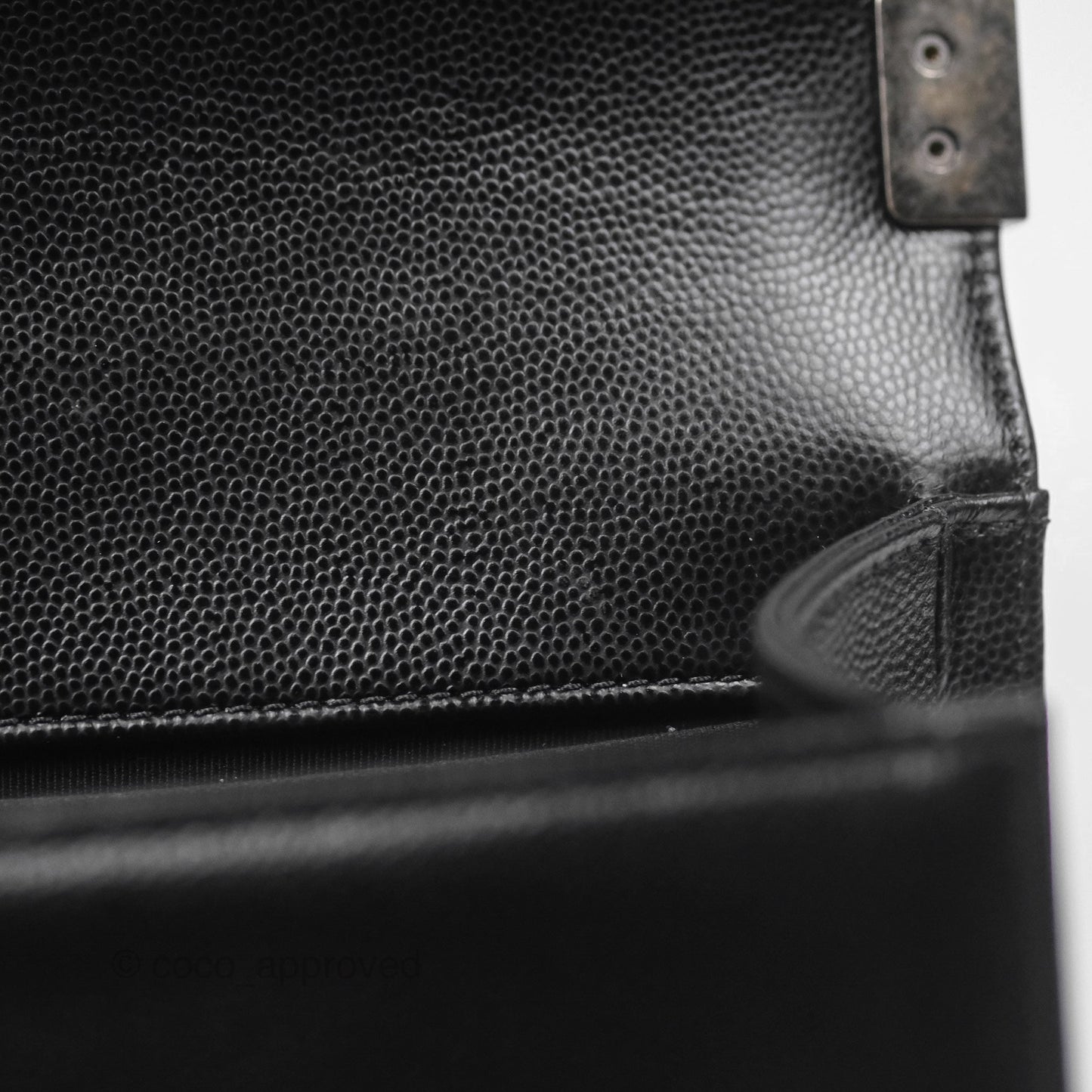 Chanel Medium Boy Quilted Black Caviar Ruthenium Hardware