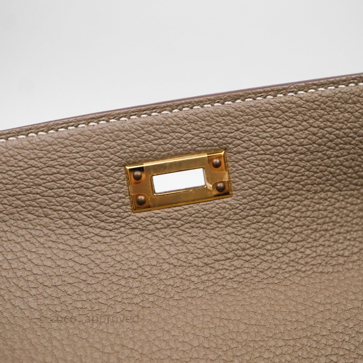 Hermes Kelly 25 Etoupe 18 Togo Gold Hardware