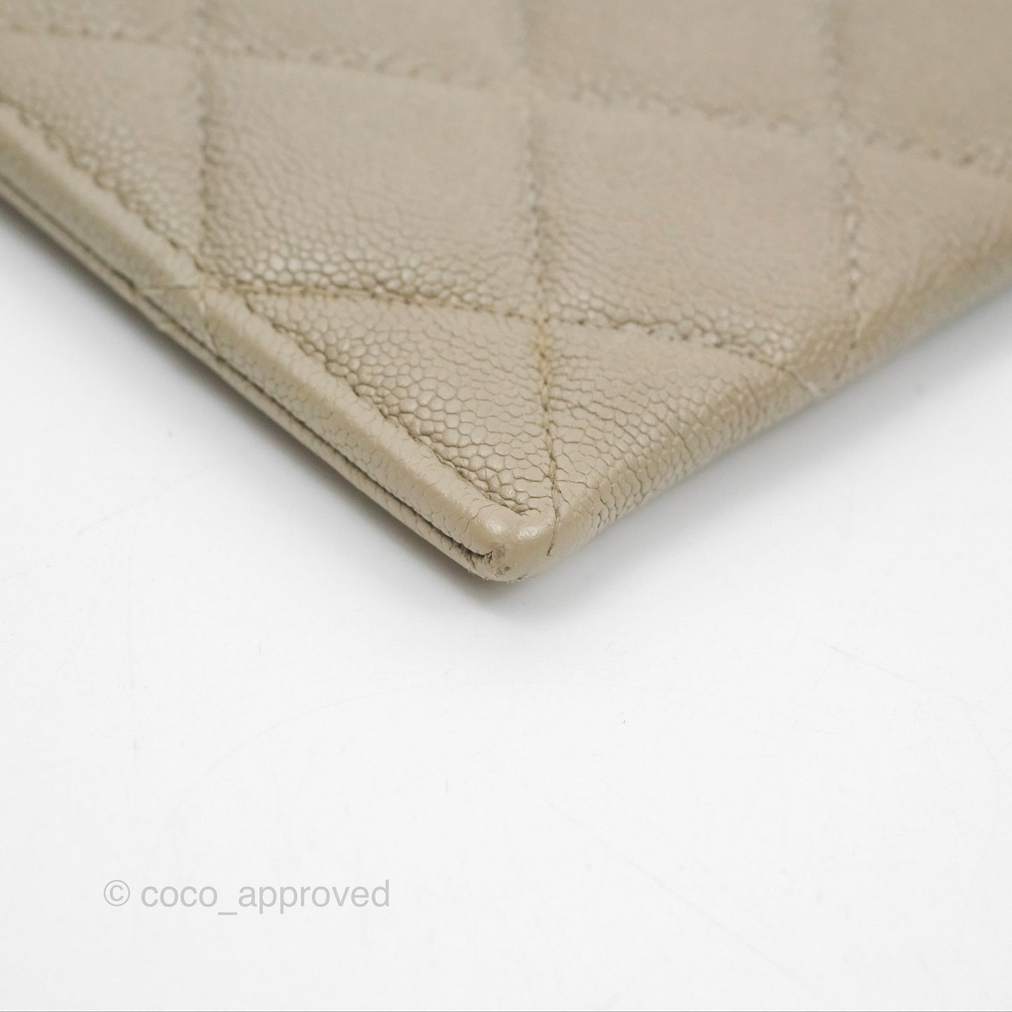 Chanel Boy Long Pouch Wallet Taupe Grey Caviar Aged Gold Hardware