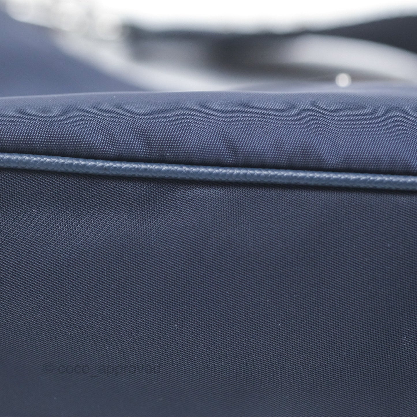 Prada Nylon Re-Edition 2005 Shoulder Bag Navy Blue Silver Hardware