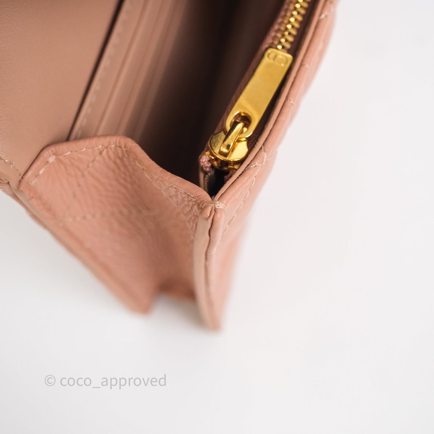 Christian Dior Caro Pouch with Chain In Supple Pink Cannage Calfskin