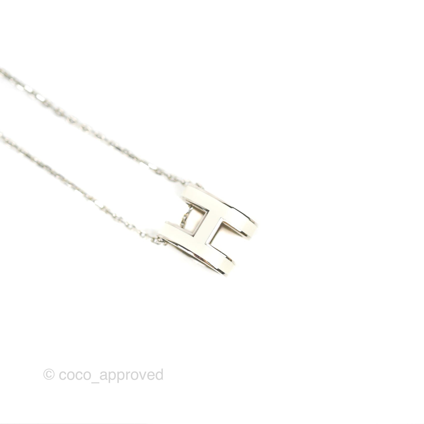 Hermès Pop H Pendant Necklace White Silver Hardware